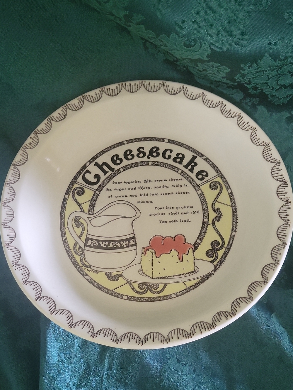 Cheesecake Recipe Pie Plate 10.25"